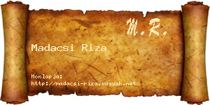 Madacsi Riza névjegykártya